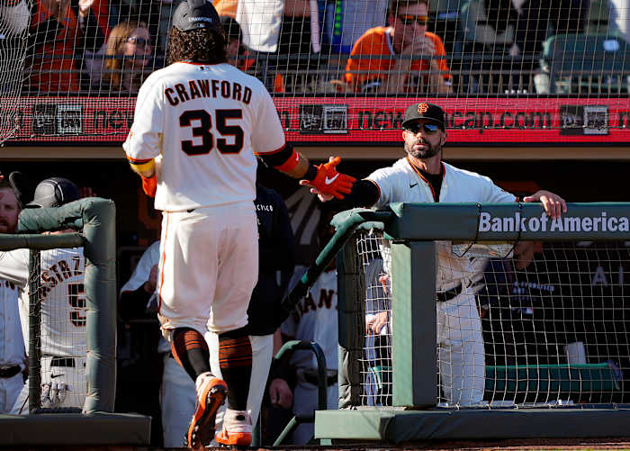 Brandon Crawford and Gabe Kapler
